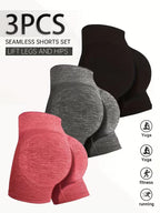 Buttlift Women athleisure shorts (Pack of 3) SKU-1006