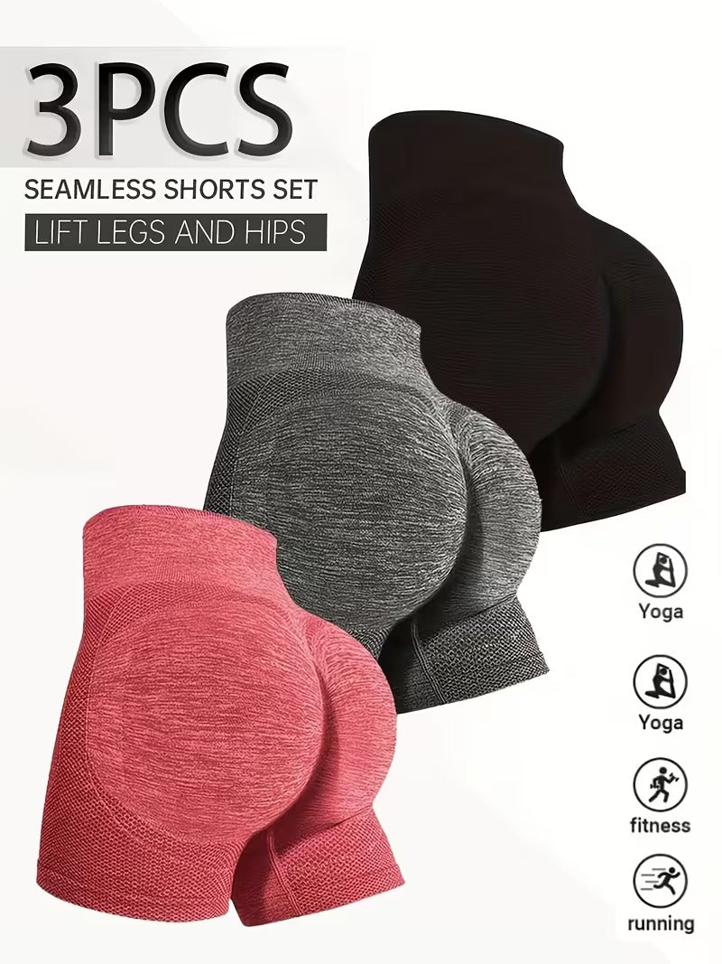 Buttlift Women athleisure shorts (Pack of 3) SKU-1006